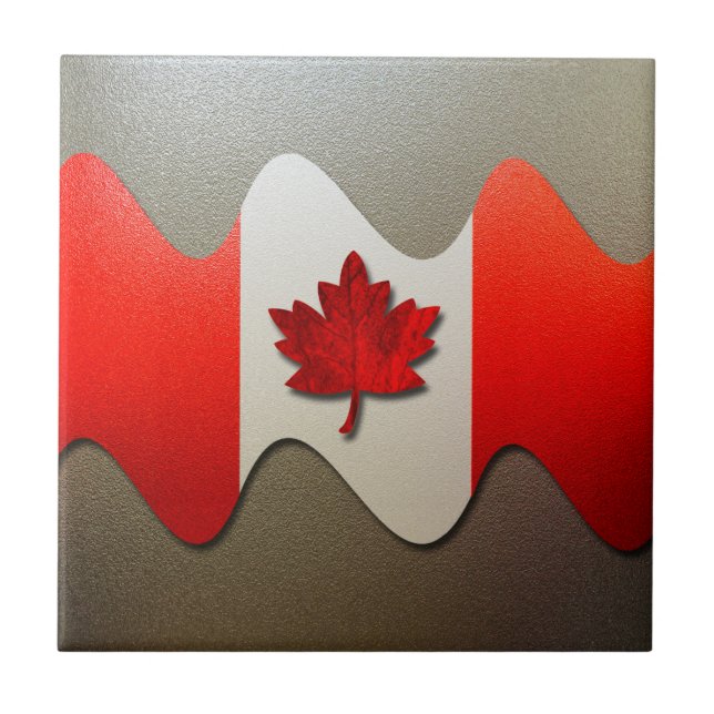 Canada Flag-Chrome by Shirley Taylor Tile (Front)