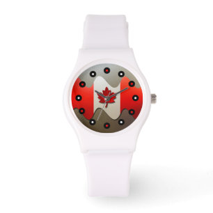 Canada Flag-Chrome by Shirley Taylor Watch