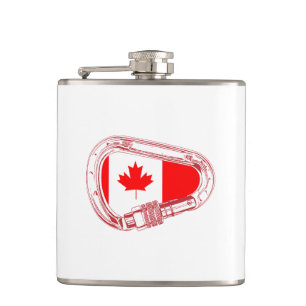 Canada Flag Climbing Carabiner Flask