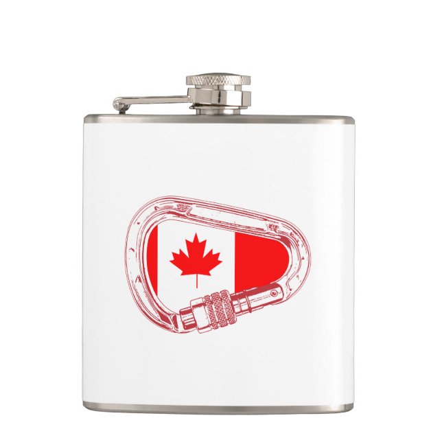 Canada Flag Climbing Carabiner Flask (Front)