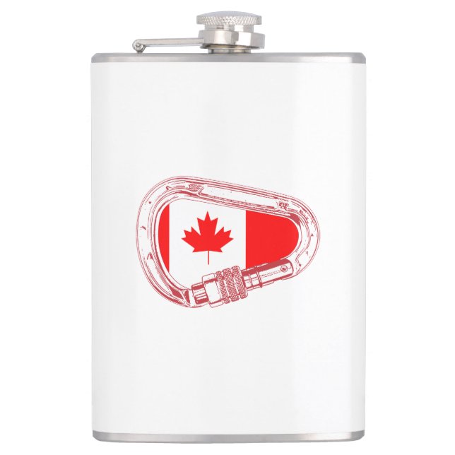 Canada Flag Climbing Carabiner Flask (Front)