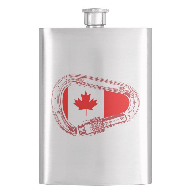 Canada Flag Climbing Carabiner Flask (Front)