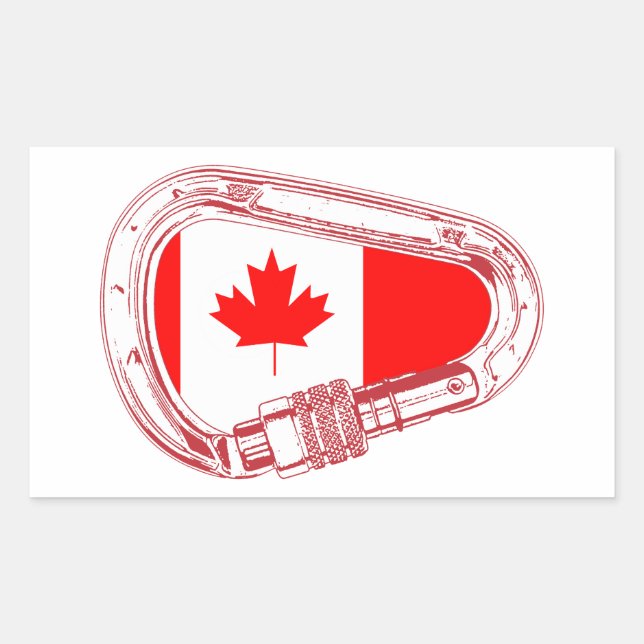 Canada Flag Climbing Carabiner Sticker (Front)