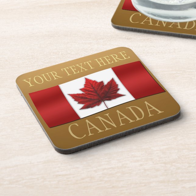 Canada Flag Coasters Custom Canada Coasters Gifts (Left Side)