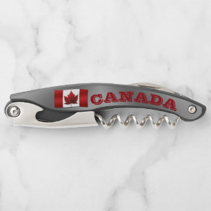 Canada Flag Corkscrew Custom Bottle Opener