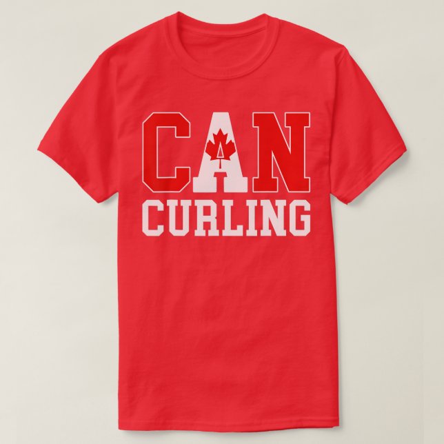 Canada Flag Curler - Canadian CAN Curling  T-Shirt (Design Front)
