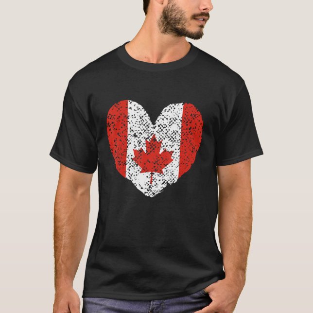 Canada Flag Cute Canadian Maple Leaf T-Shirt (Front)