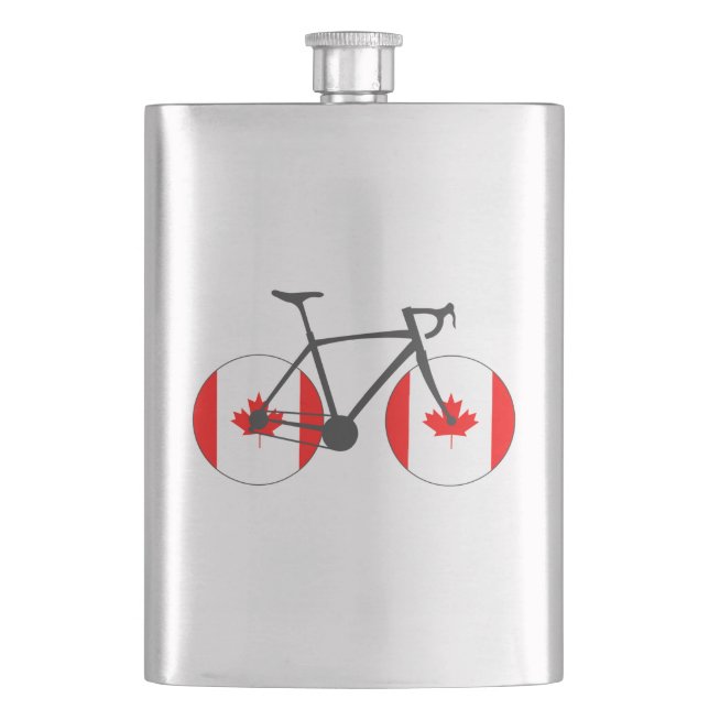 Canada Flag Cycling Hip Flask (Front)