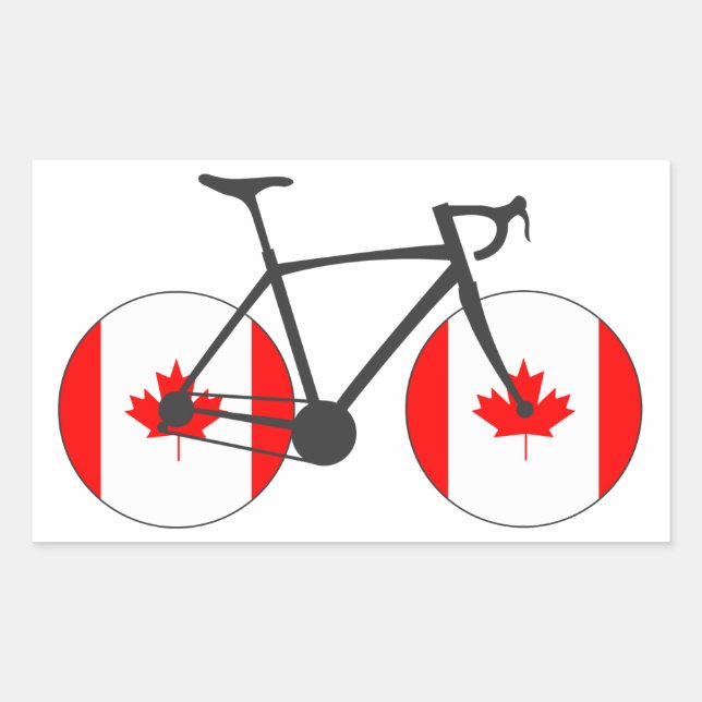Canada Flag Cycling Rectangular Sticker (Front)