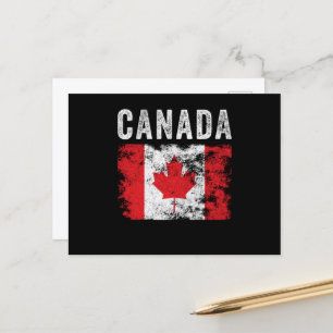 Canada Flag Distressed - Canadian Flag Postcard