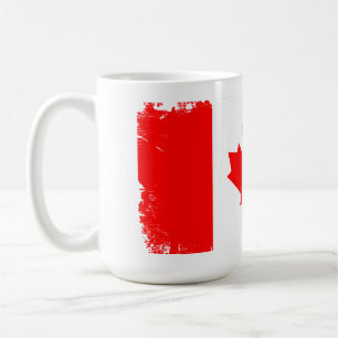 Canada flag distressed coffee mug