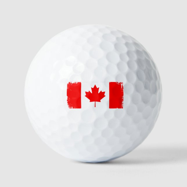 Canada flag distressed  golf balls (Front)