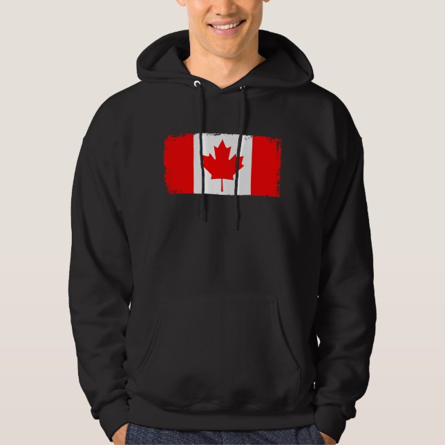 Canada flag distressed  hoodie (Front)