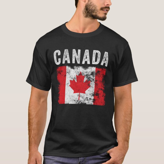 Canada Flag Distressed  Men Women Kids  Canadian F T-Shirt (Front)