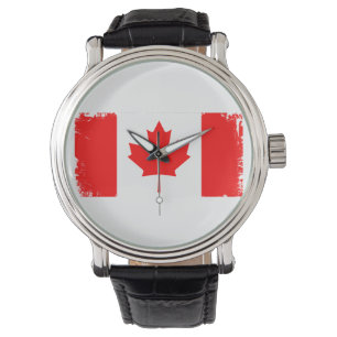 Canada flag distressed watch