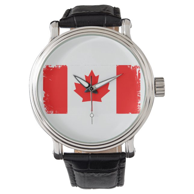 Canada flag distressed  watch (Front)
