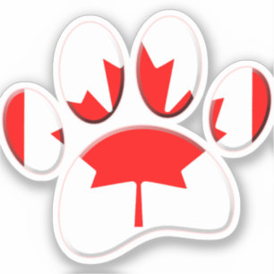 Canada Flag Dog Paw Print