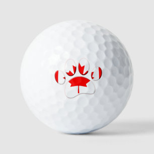 Canada Flag Dog Paw Print Golf Balls