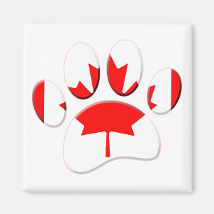 Canada Flag Dog Paw Print Magnet