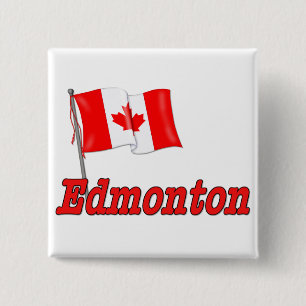 Canada Flag - Edmonton 15 Cm Square Badge