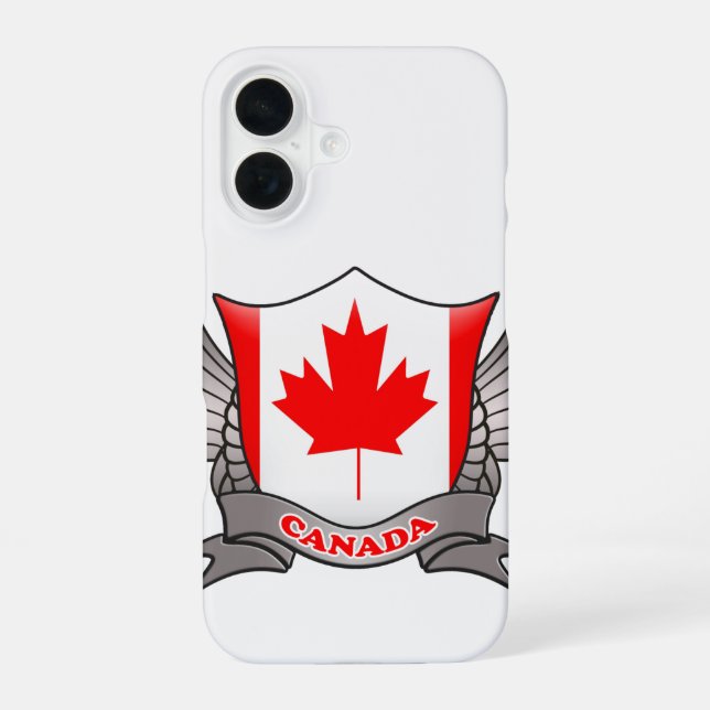 Canada Flag Emblem iPhone 16 Case (Back)