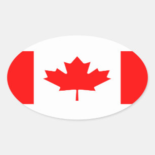 Canada* Flag European-style Oval Sticker
