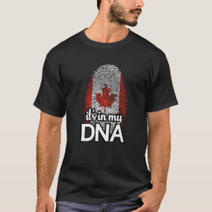 Canada Flag Fingerprint It's In My DNA Proud Canad T-Shirt