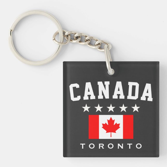 Canada Flag  Five Star Toronto Key Ring (Front)