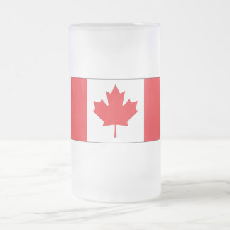 Canada Flag Frosted Glass Beer Mug