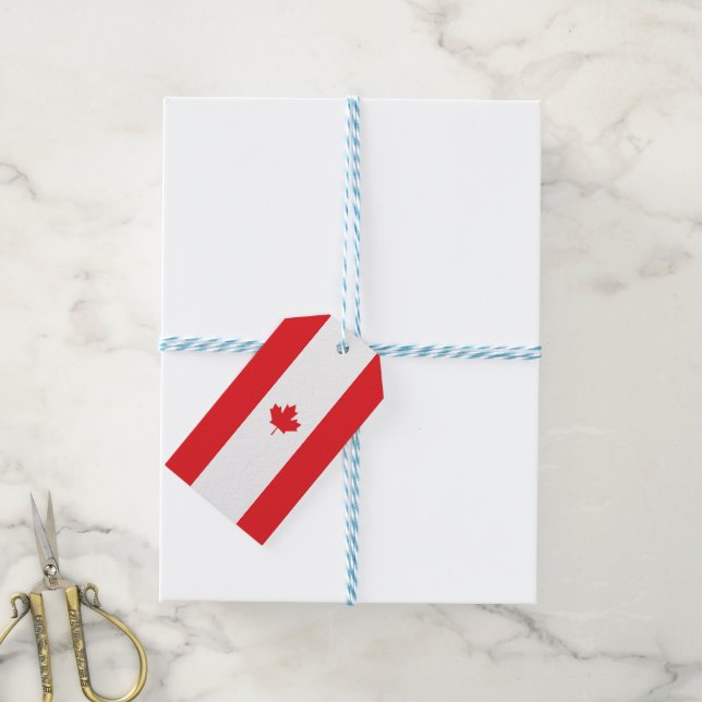 Canada flag gift tags (With Twine)