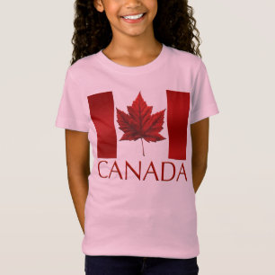 Canada Flag Girl's T-shirt Kid's Canada Souvenirs