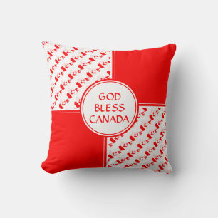 CANADA Flag GOD BLESS Patriotic Cushion