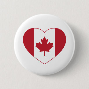 Canada Flag Heart Button