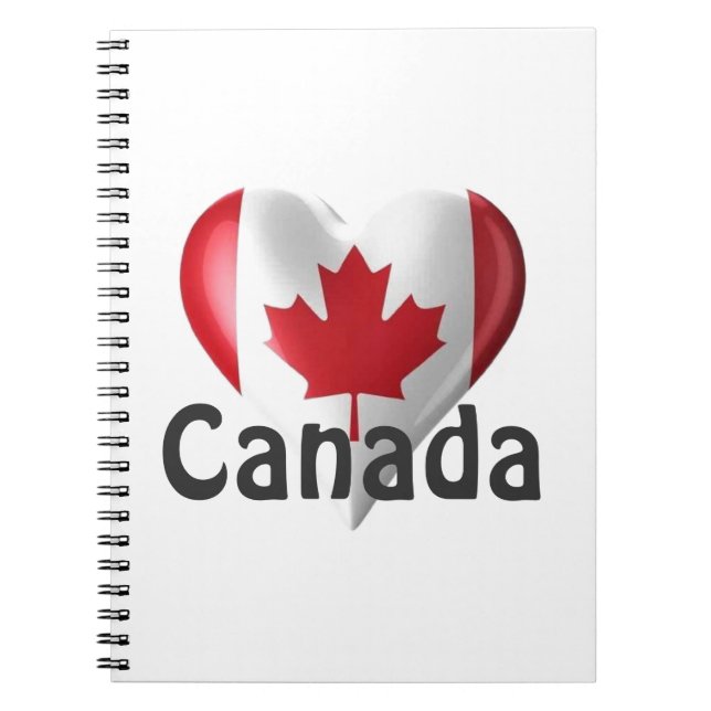Canada Flag Heart Notebook (Front)