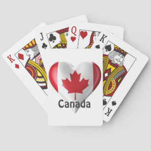 Canada Flag Heart Playing Cards
