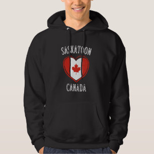 Canada Flag Heart Saskatoon City Hoodie