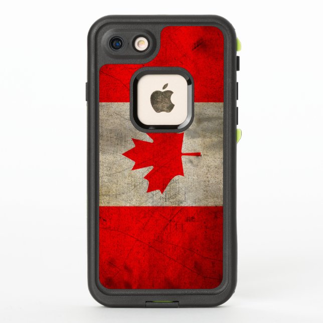 Canada Flag in Grunge LifeProof iPhone Case (Back)