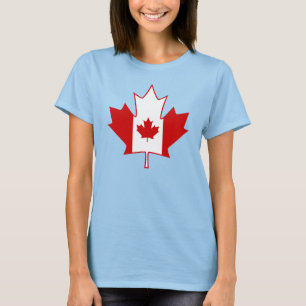 Canada Flag in Maple Leaf - Womens White TShirt