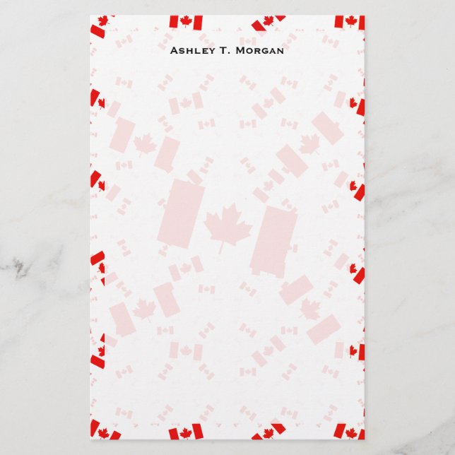 Canada Flag in Multiple Colourful Layers Askew Stationery (Front)