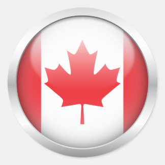 Canada Flag in Orb Classic Round Sticker