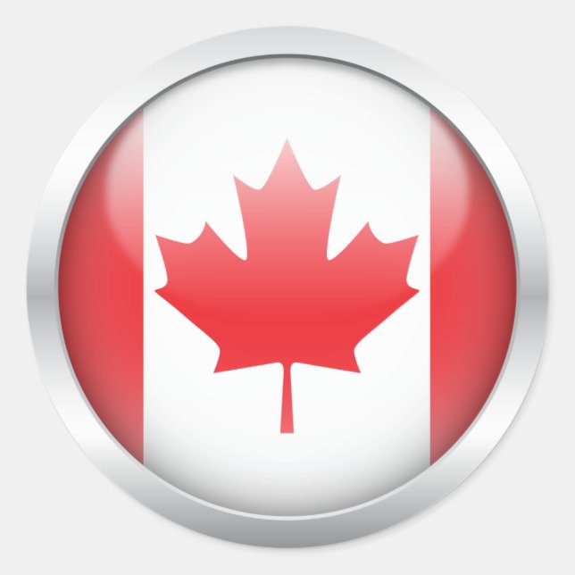 Canada Flag in Orb Classic Round Sticker (Front)