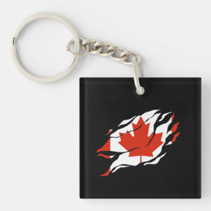 CANADA Flag Inside Me, Canadian inside Claw Mark Key Ring