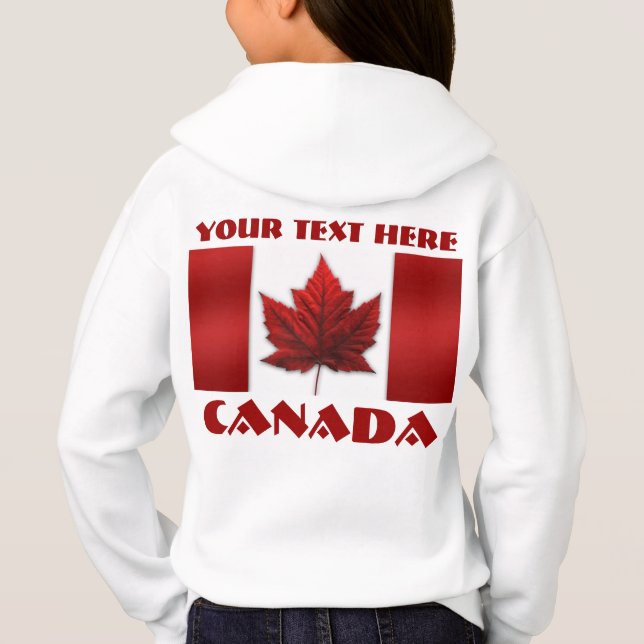 Canada Flag Jacket Personalised Souvenir Hoodies (Back)