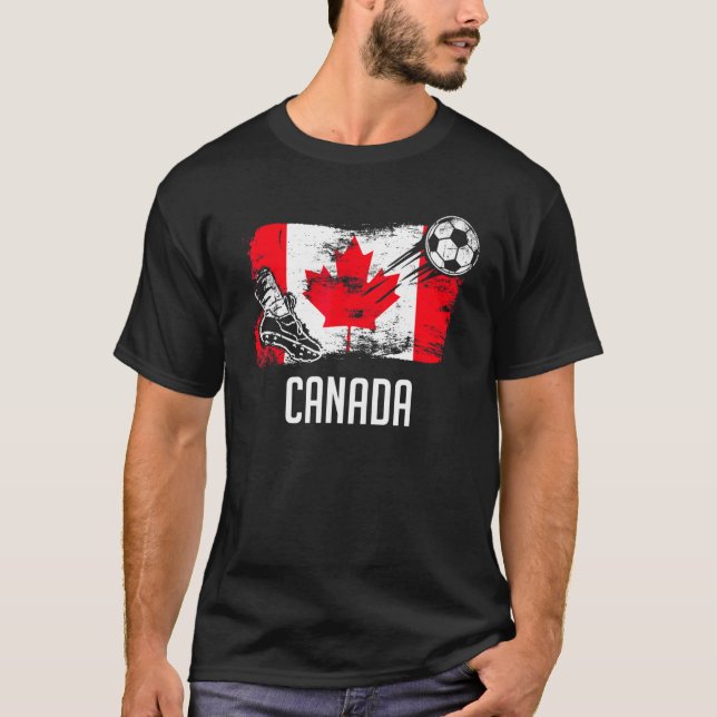 Canada Flag Jersey Canadian Soccer Team Canadian T-Shirt (Front)
