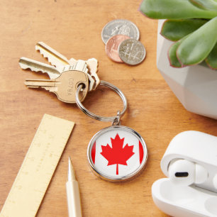 Canada flag key ring