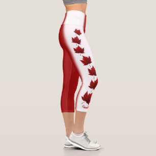 Canada Flag Leggings Canada Maple Leaf Yoga Pants