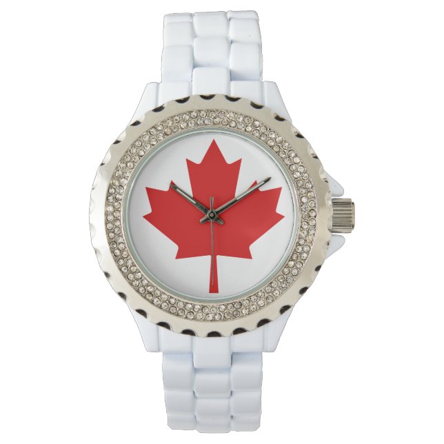 Canada  Flag  Lighthouse Route women's rhinestones Watch (Front)