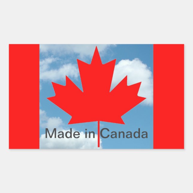 Canada flag, made in Canada Rectangular Sticker (Front)