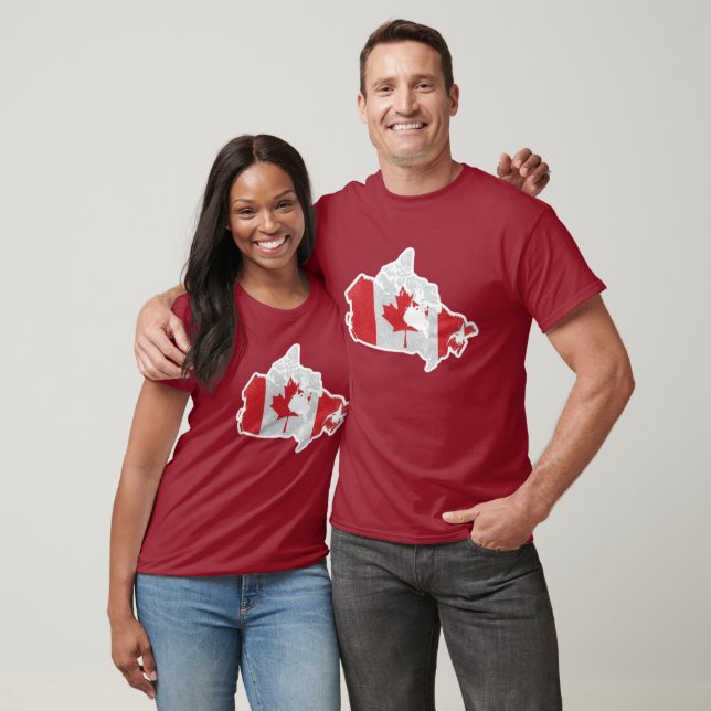 Canada Flag Map Iconic Red T-Shirt (Unisex)