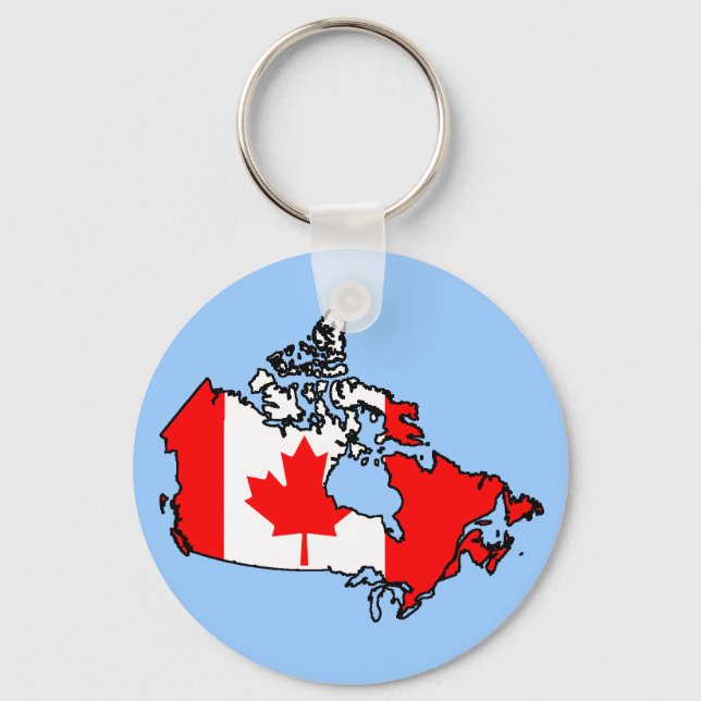 canada flag map key ring (Front)